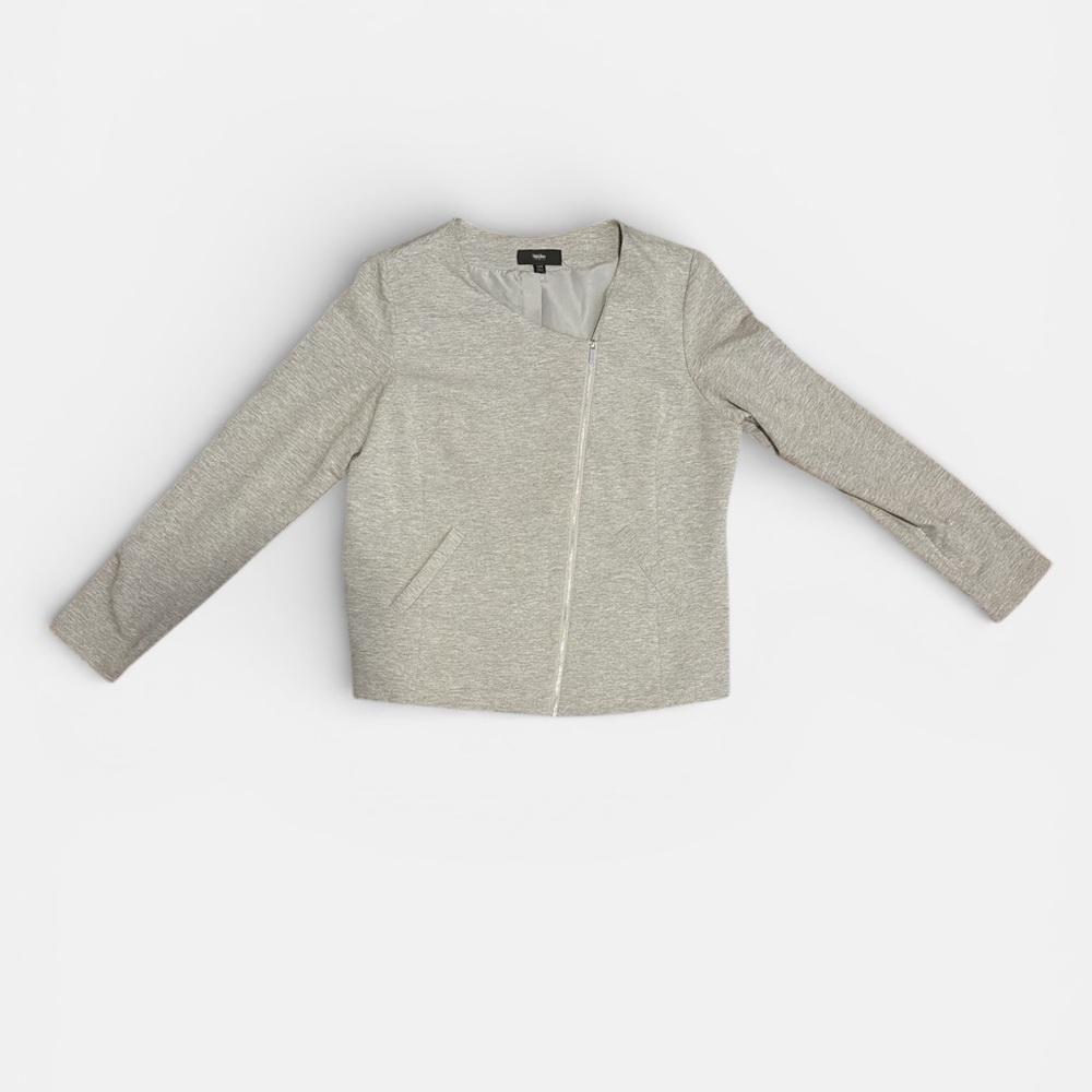 Mossimo grey knit stretch moto jacket size XL